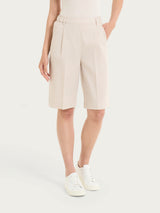 Bermuda con tasche in Super Natural Bianchi Donna - Ragno
