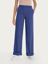 Pantalone ampio con tasche in Super Natural Blu Donna - Ragno