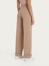 Pantalone ampio con tasche in Super Natural Marroni Donna - Ragno