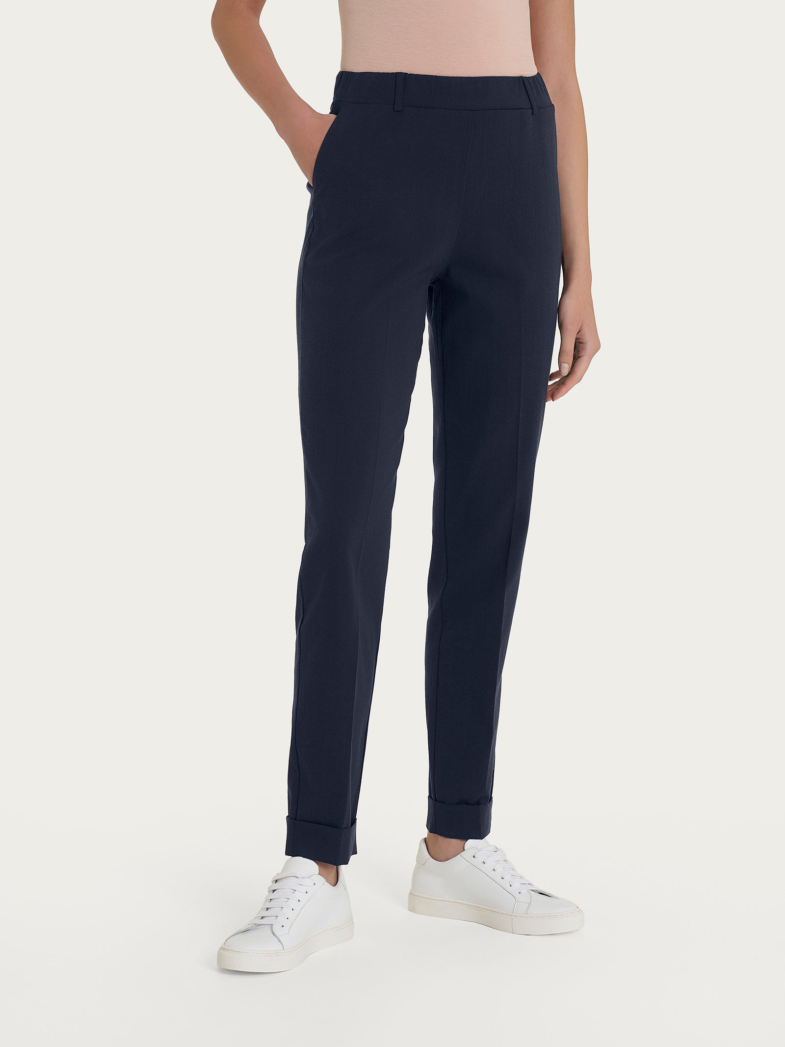 Pantalone chino slim con tasche in Super Natural Blu Donna - Ragno