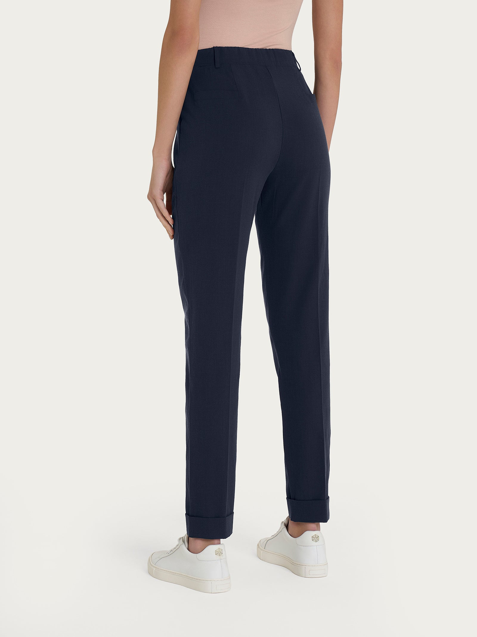 Pantalone chino slim con tasche in Super Natural Blu Donna - Ragno