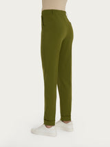 Pantalone chino slim con tasche in Super Natural Verdi Donna - Ragno