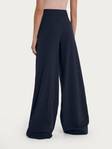 Pantalone palazzo con tasche e pinces in Super Natural Blu Donna - Ragno