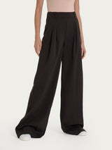 Pantalone palazzo con tasche e pinces in Super Natural Marroni Donna - Ragno