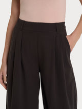Pantalone palazzo con tasche e pinces in Super Natural Marroni Donna - Ragno