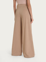 Pantalone palazzo con tasche e pinces in Super Natural Marroni Donna - Ragno