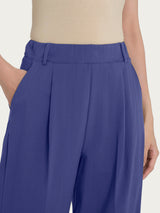 Pantalone ampio con tasche e pinces in Super Natural Blu Donna - Ragno