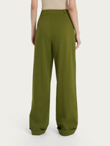 Pantalone ampio con tasche e pinces in Super Natural Verdi Donna - Ragno