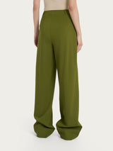 Pantalone ampio con tasche e pinces in Super Natural Verdi Donna - Ragno
