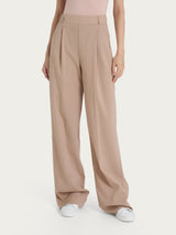 Pantalone ampio con tasche e pinces in Super Natural Marroni Donna - Ragno