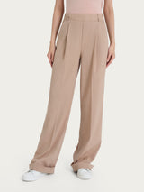 Pantalone ampio con tasche e pinces in Super Natural Marroni Donna - Ragno