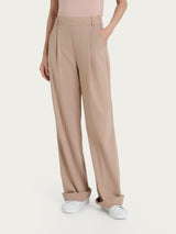 Pantalone ampio con tasche e pinces in Super Natural Marroni Donna - Ragno