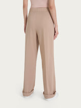 Pantalone ampio con tasche e pinces in Super Natural Marroni Donna - Ragno
