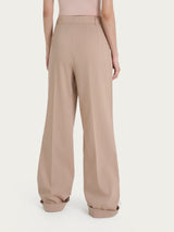 Pantalone ampio con tasche e pinces in Super Natural Marroni Donna - Ragno