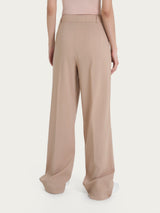 Pantalone ampio con tasche e pinces in Super Natural Marroni Donna - Ragno