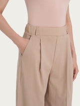 Pantalone ampio con tasche e pinces in Super Natural Marroni Donna - Ragno