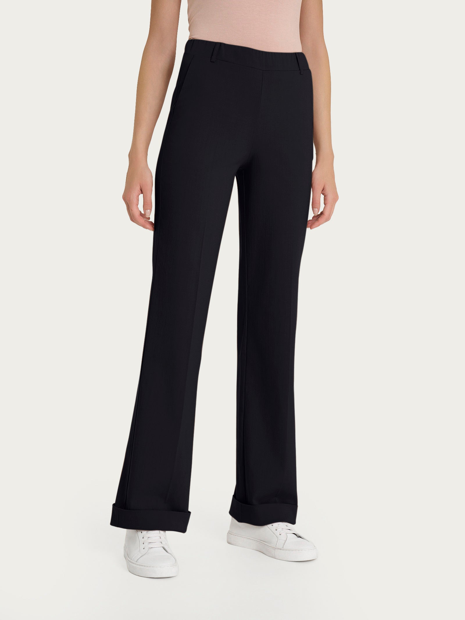 Pantalone dritto con tasche in Super Natural Neri Donna - Ragno