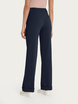 Pantalone dritto con tasche in Tencel Stretch Blu Donna - Ragno