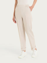 Pantalone dritto con tasche in Super Natural Bianchi Donna - Ragno