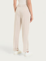 Pantalone dritto con tasche in Super Natural Bianchi Donna - Ragno