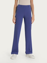 Pantalone dritto con tasche in Tencel Stretch Blu Donna - Ragno