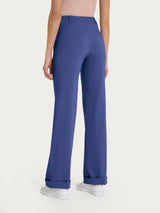Pantalone dritto con tasche in Tencel Stretch Blu Donna - Ragno