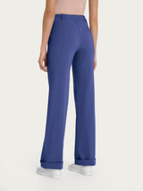 Pantalone dritto con tasche in Super Natural Blu Donna - Ragno