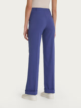 Pantalone dritto con tasche in Tencel Stretch Blu Donna - Ragno