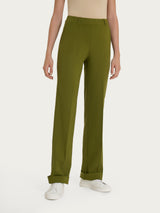 Pantalone dritto con tasche in Tencel Stretch Verdi Donna - Ragno