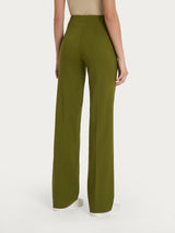 Pantalone dritto con tasche in Tencel Stretch Verdi Donna - Ragno