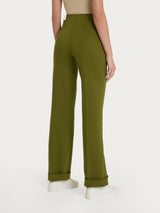 Pantalone dritto con tasche in Tencel Stretch Verdi Donna - Ragno