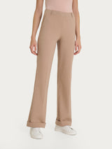 Pantalón recto con bolsillos de Tencel Stretch marrón para mujer - Ragno