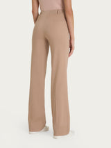Pantalón recto con bolsillos de Tencel Stretch marrón para mujer - Ragno