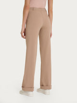 Pantalón recto con bolsillos de Tencel Stretch marrón para mujer - Ragno