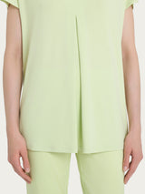 Maglietta con piega frontale in jersey di viscosa Crêpe Verdi Donna - Ragno