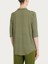 Maglietta hexagon con manica 3/4 in jersey di viscosa Crêpe Verdi Donna - Ragno