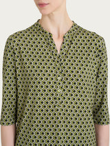 Maglietta hexagon con manica 3/4 in jersey di viscosa Crêpe Verdi Donna - Ragno