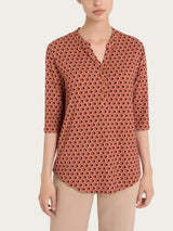 Maglietta hexagon con manica 3/4 in jersey di viscosa Crêpe Rossi Donna - Ragno