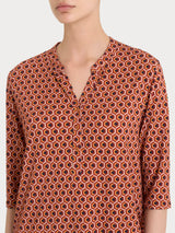 Maglietta hexagon con manica 3/4 in jersey di viscosa Crêpe Rossi Donna - Ragno