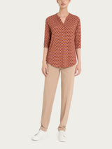Maglietta hexagon con manica 3/4 in jersey di viscosa Crêpe Rossi Donna - Ragno