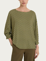 Maglietta hexagon con manica ampia in jersey di viscosa Crêpe Donna - Ragno