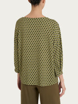 Maglietta hexagon con manica ampia in jersey di viscosa Crêpe Donna - Ragno