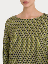 Maglietta hexagon con manica ampia in jersey di viscosa Crêpe Donna - Ragno
