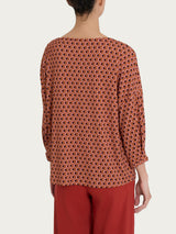 Maglietta hexagon con manica ampia in jersey di viscosa Crêpe Rossi Donna - Ragno