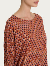 Maglietta hexagon con manica ampia in jersey di viscosa Crêpe Rossi Donna - Ragno