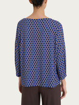 Maglietta hexagon con manica ampia in jersey di viscosa Crêpe Grigi Donna - Ragno