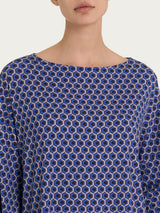 Maglietta hexagon con manica ampia in jersey di viscosa Crêpe Grigi Donna - Ragno