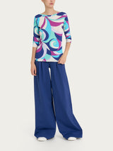 Maglietta girocollo con waves pattern in Viscosa Summer Verdi Donna - Ragno