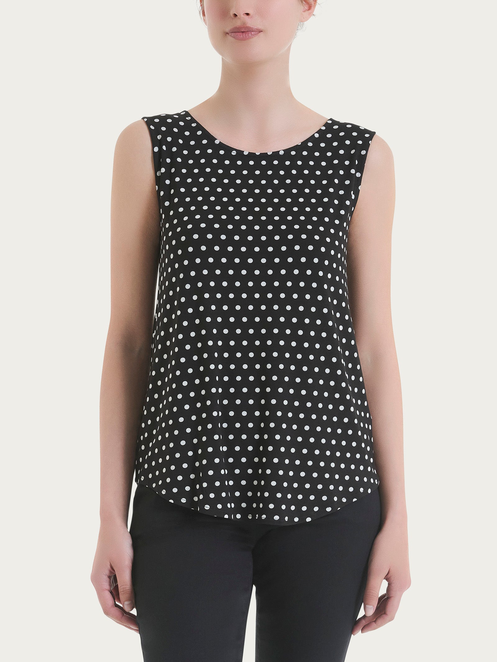 Top smanicato con dots in Viscosa Summer Neri Donna - Ragno