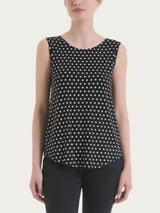 Top smanicato con dots in Viscosa Summer Neri Donna - Ragno